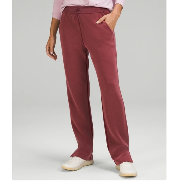 Lululemon 🍋 Brushed Softstreme Split-Hem High-Rise Pant - Red Merlot - Picture 1 of 10